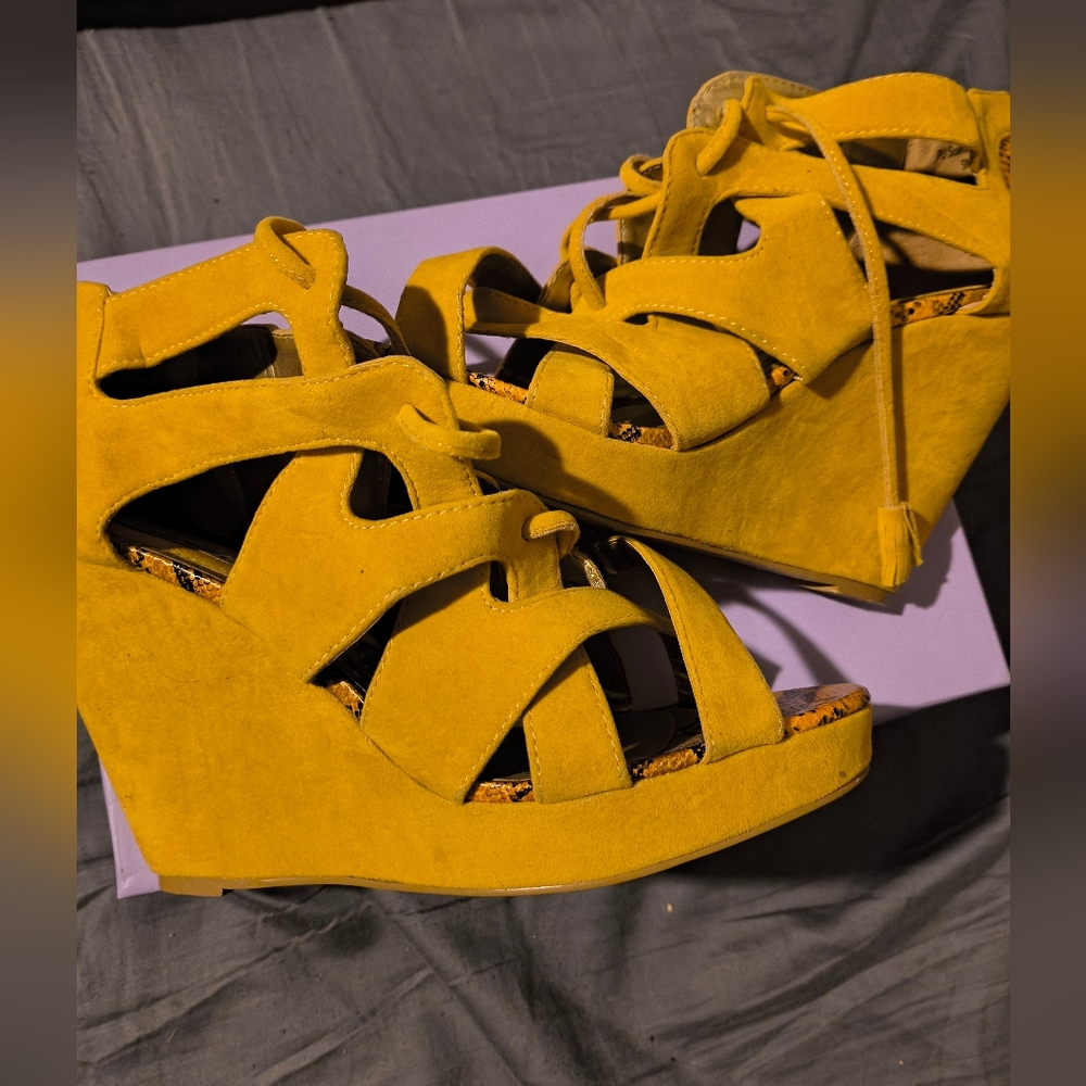 Lovely People Yellow Wedge Sandals